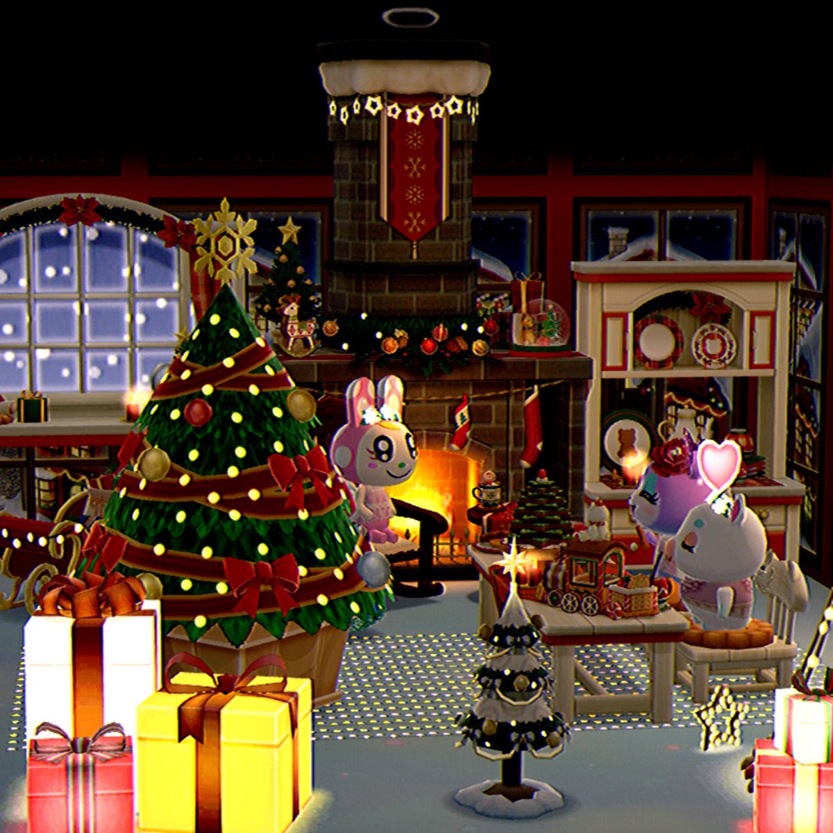 暖かい暖炉の側でXmasの打ち合わせ🎄.*🎁🎅🌟 #ポケ森 #ポケ森