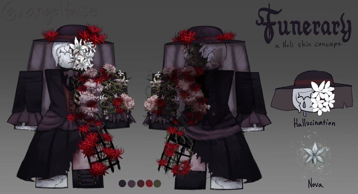 angelfaIse's tweet image. FUNERARY 🥀
a skin concept for Noli 
#Forsaken