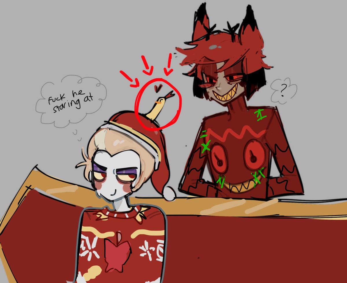 O709515's tweet photo. #HazbinHotel #radioapple 
Their sweaters are so cute https://t.co/bfPjT0aQ2v