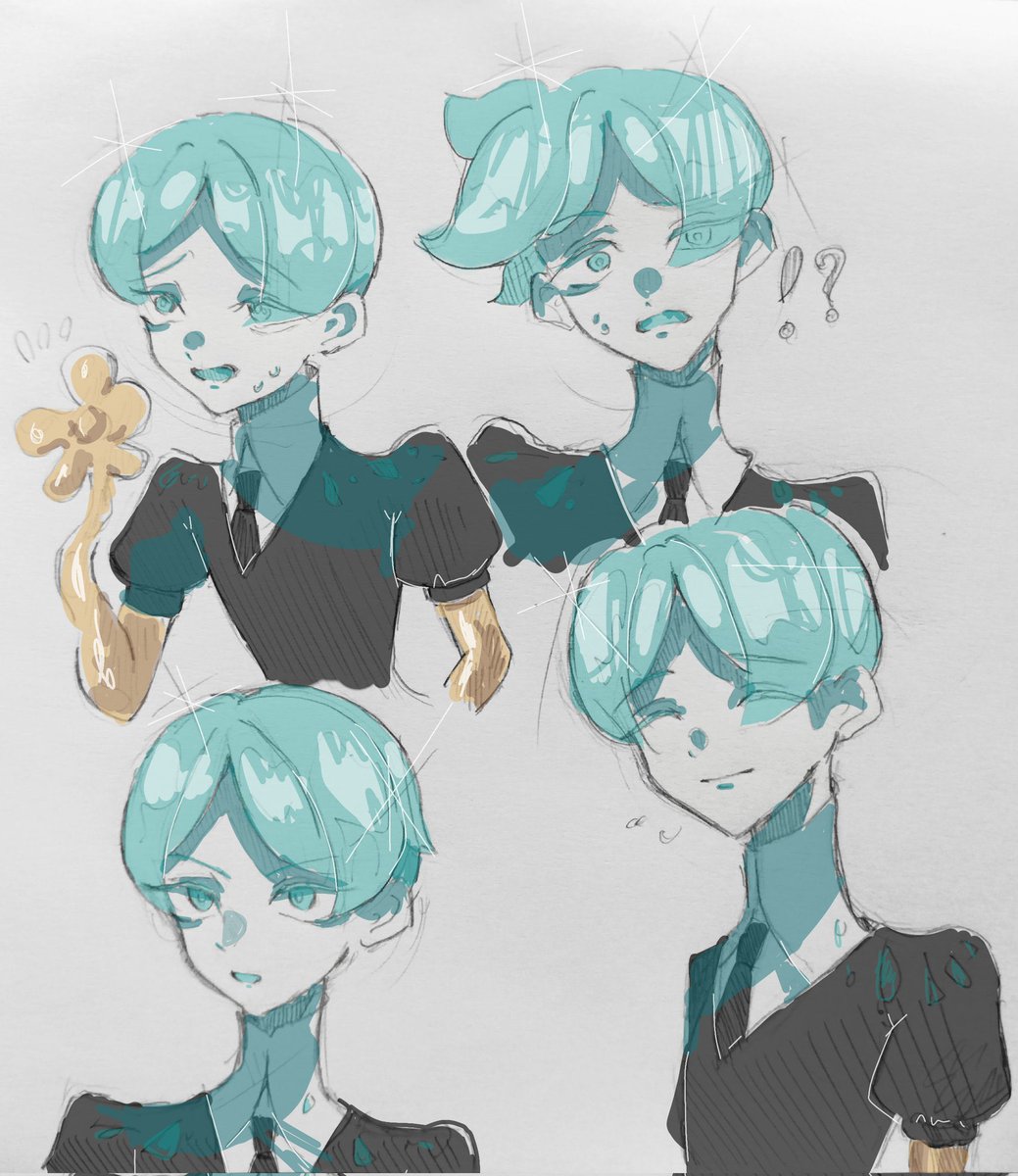 kannkitu_noyu's tweet image. あとデジタルできる人も神だよね。何回もチャレンジしたけどやっぱり難しい
1番最後に描いたデジらくがきこれ（なお線はアナログ）