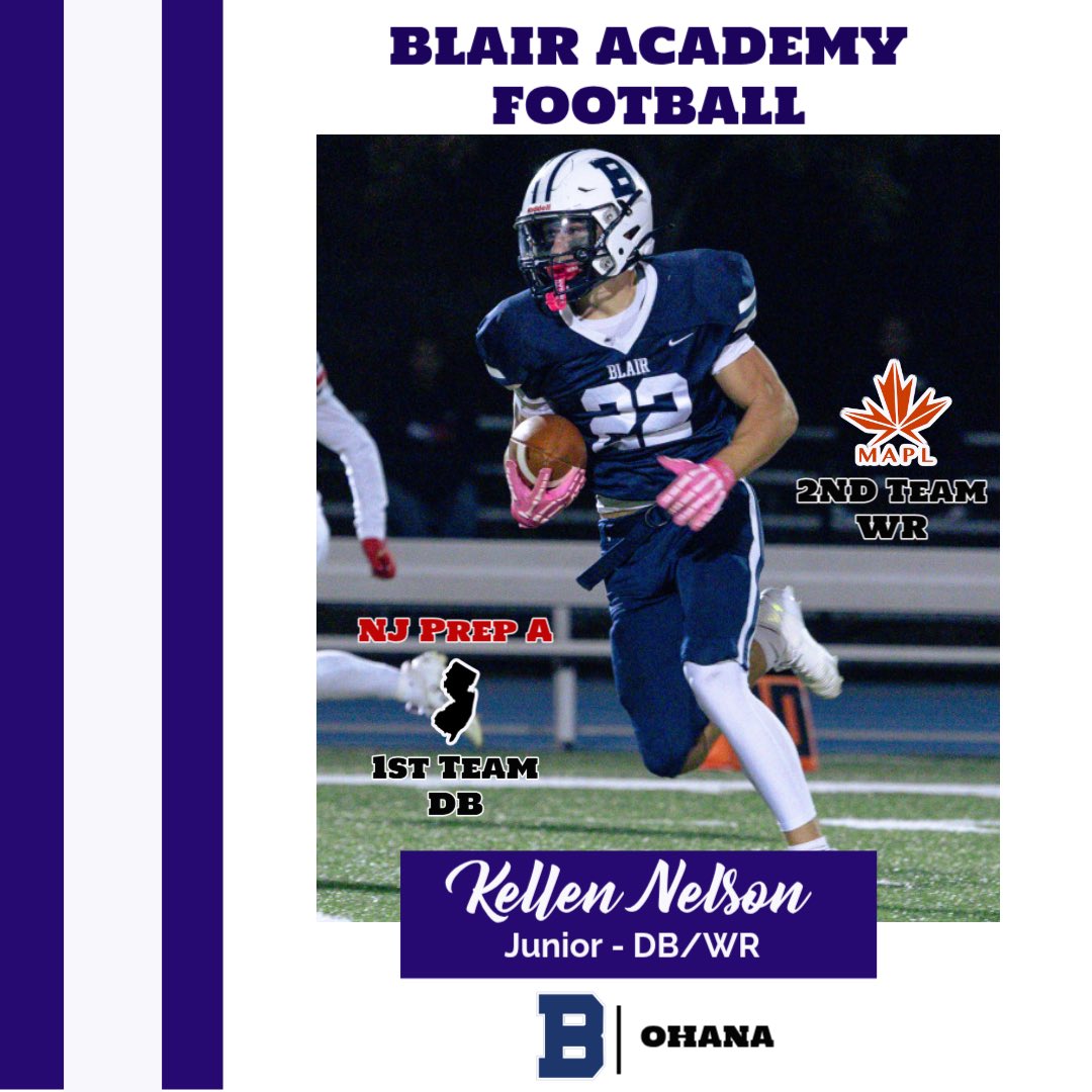 KellenNelson22's tweet image. 1st Team NJ ALL-STATE DB
2nd Team ALL-MAPL WR 
Great season #OHANA @gbowman26