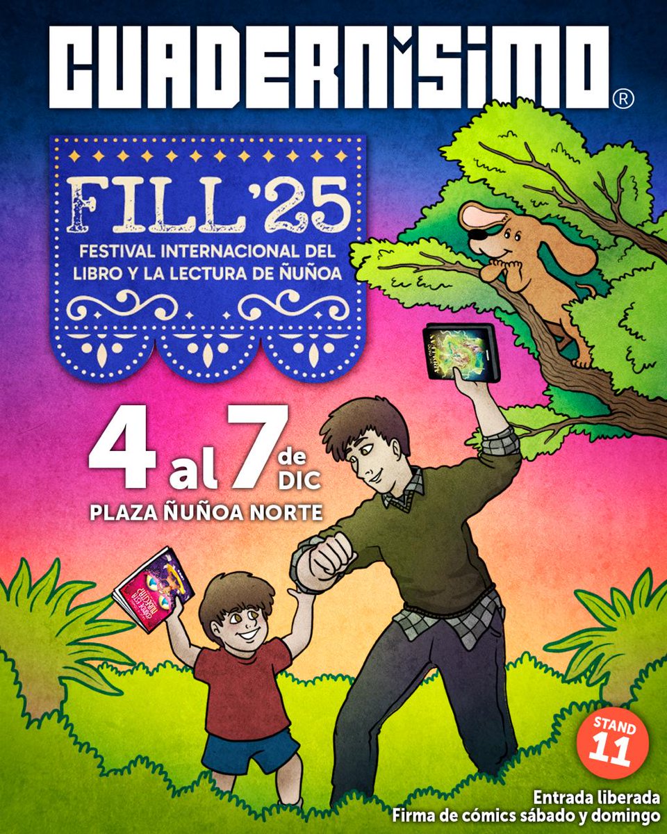 ¡Nos volvemos a encontrar en FILL ÑUÑOA!
Desde el 4 al 7 de diciembre en Plaza Ñuñoa Norte, stand 11 junto a <a href="/Damivago/">Damivago</a>
Jueves de 16 a 21:30hrs
Viernes a domingo de 11 a 21:30hrs.
Firma de ejemplares sábado y domingo ¡entrada liberada!