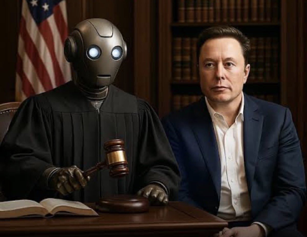 BarronTNews_'s tweet image. 🚨JUST IN: Elon Musk is basically trying to flip the whole court system upside down. He’s talking about an AI judge that can look at a case and spit out a decision in seconds. No lawyers dragging things out for months. No endless filings. None of the nonsense that turns simple…