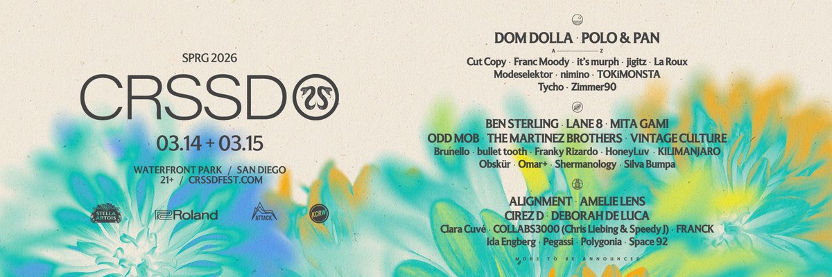 cutcopy's tweet image. San Diego 🌞 It’s been too long. See you Spring 2026

Tickets on sale next week at CRSSDfest.com