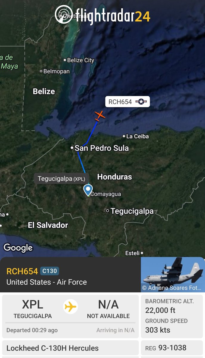 sipjack1776's tweet photo. C-130H Hercules 🇺🇲
USAF
#ADFDB8/93-1038/RCH654
Tracking NE out of Tegucigalpa.
@Borrowed7Time @neetintel @LatAmMilMVMTs https://t.co/lt9XTbYRd2