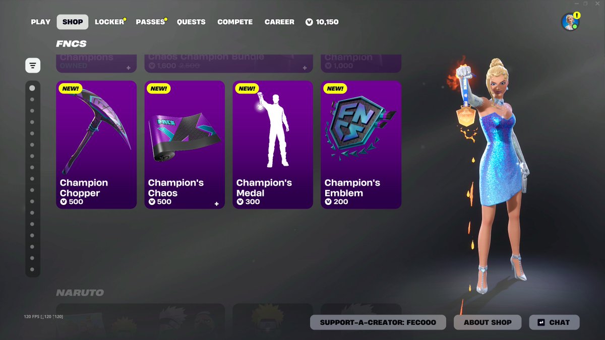 Fecooo_'s tweet image. New FNCS cosmetics &amp;amp; new Kicks!

Use Code &quot;Fecooo&quot; to support me! (#ad) ❤️