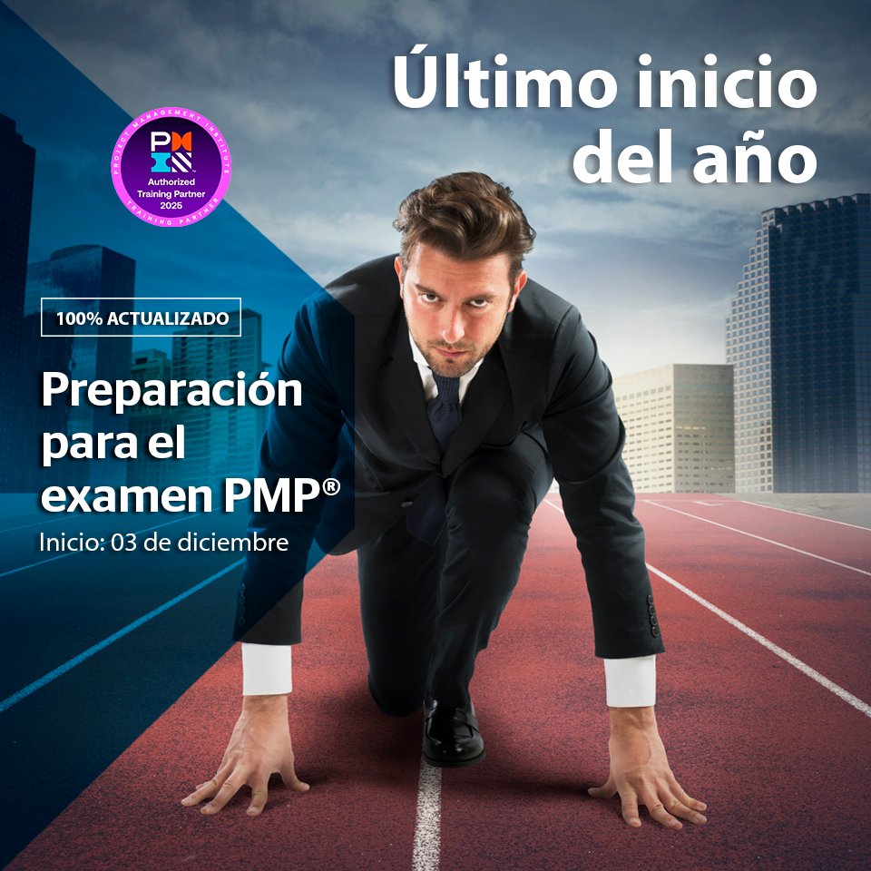 ¡Último inicio del año del Curso de Preparación para el Examen PMP®! 
Asegura tu preparación y rinde el examen ANTES del próximo cambio, para que aproveches al máximo el contenido vigente 
👉 Inscríbete aquí: bit.ly/3MpdyTd
No dejes pasar la última oportunidad del año.