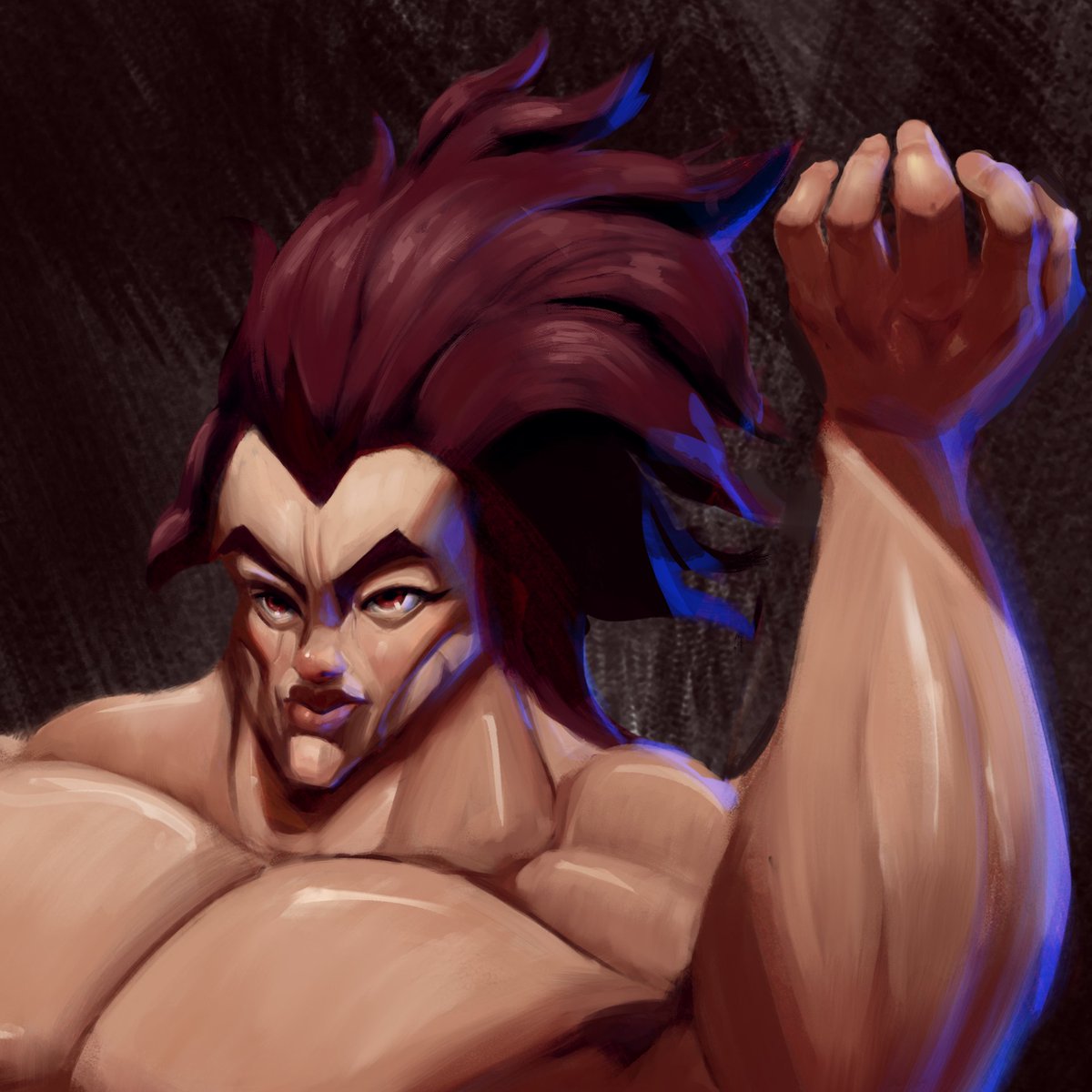 Dracher100's tweet photo. Yujiro Hanma to you guys! 
This comm was amazing from beginning to end. Gonna try do paint more muscular man in the future https://t.co/IH7994yhYx