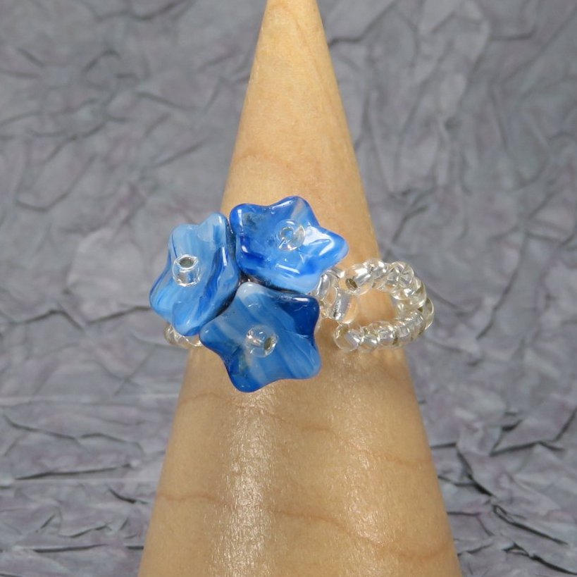 リング ブルー カイヤナイト フラワーブーケ