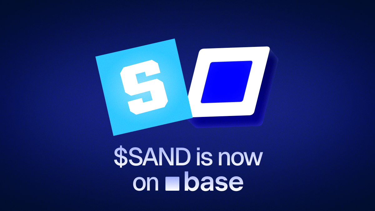 The Sandbox has always seen the internet as our playground.

$SAND is now on <a href="/base/">Base</a> to explore new corners of the internet.

The story's just starting....