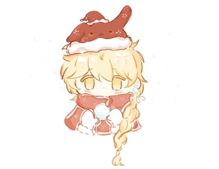 aetherstudy's tweet image. Christmas #Aether chibi from last month ⛅️❄️