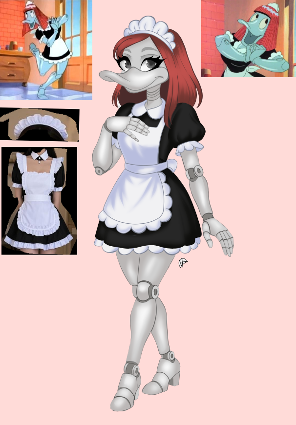 Nodllly's tweet image. I wanted to try drawing a robot character, until I came across a photo of the character #Robotica from #DuckTales

and I decided I wanted to make a version of her in my own style

I loved the result