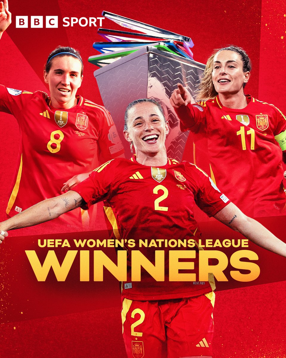 2024: 🏆
2025: 🏆

Spain are back-to-back Women's Nations League winners!