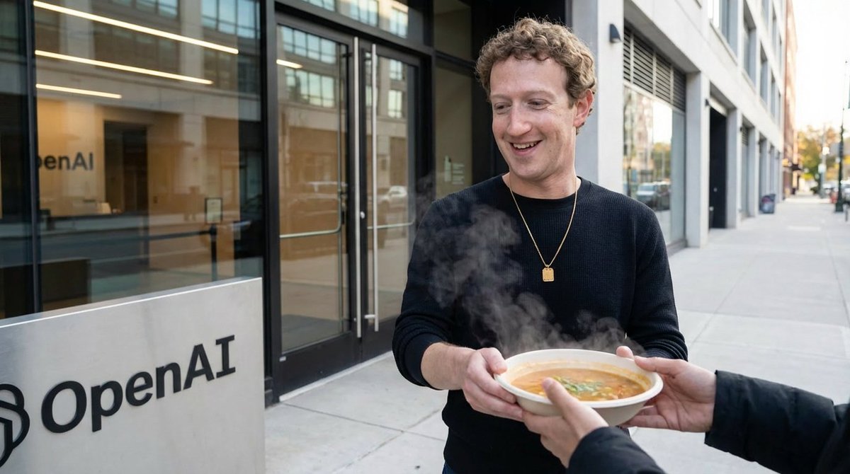 1littlecoder's tweet image. “Zuck hand-cooked and hand-delivered soup to people he was trying to hire from OpenAI.”