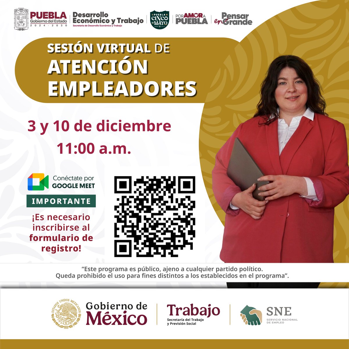 📌 #Información | ¡Si eres empleador, tenemos Sesión Virtual de Atención a Empleadores!
Encuentra las herramientas necesarias para tu empresa.
¡Es importante llenar el formulario!
🔸 3 y 10 de diciembre
⏰ 11:00 a.m.
👉 forms.gle/oieg5emAsFiZcx…
