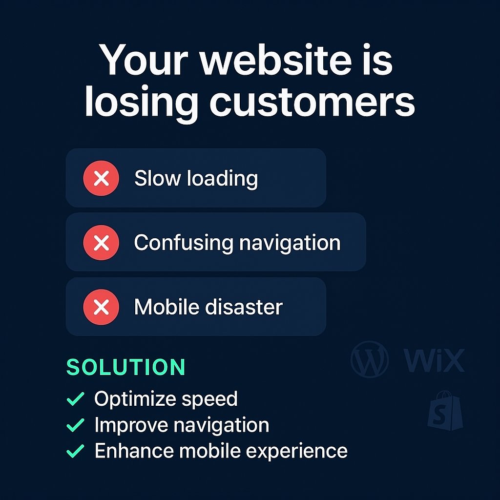 moazamalix's tweet image. Your website is losing customers while you sleep. 😴
And you have no idea.

What platform are you using? Drop it below! 👇

P.S. If your site takes more than 3 seconds to load, we need to talk.
.
.
.
.
#webdesign #webdevelopment #webdesigner #webdeveloper #wordpress #wix #shopify