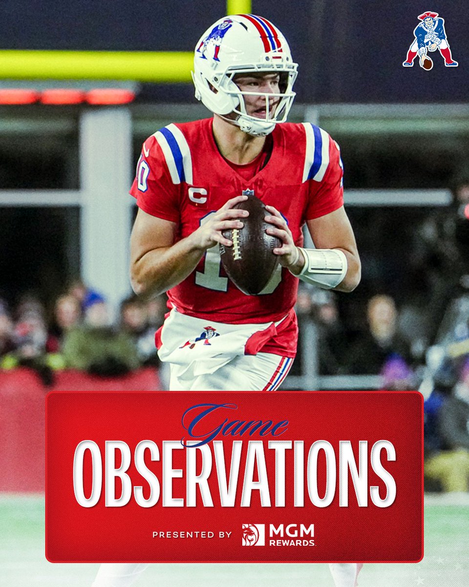 Patriots's tweet image. A Monday Night Football win takes the Patriots into the bye.

@ezlazar&apos;s 8 #NYGvsNE takeaways: bit.ly/4oB9Y9n