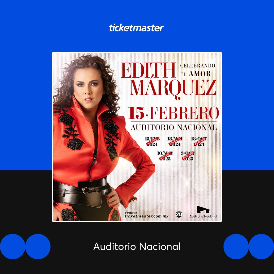 Ticketmaster_Me's tweet image. @EdithMarquezL nos deleitará con sus grandes éxitos el próximo 15 de febrero del 2026 en el @AuditorioMx 🎶✨⁣
⁣
Compra tus 🎟️🎟️ desde tu celular aquí 👇⁣
tkmx.link/EdithMarquezTW
