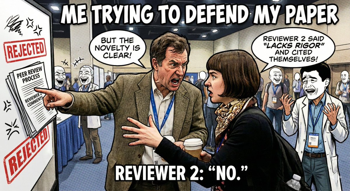 yiying__zhang's tweet image. A personal reflection (as an author, reviewer, and conference chair) on the ICLR2026 incident:

🤖 The AI academic cycle
🎓 The long-broken peer-review system
✈️How we can shift to real-time validation

Read full blog post: tinyurl.com/6pzk25ck

#ICLR2026 #NeurIPS #PeerReview