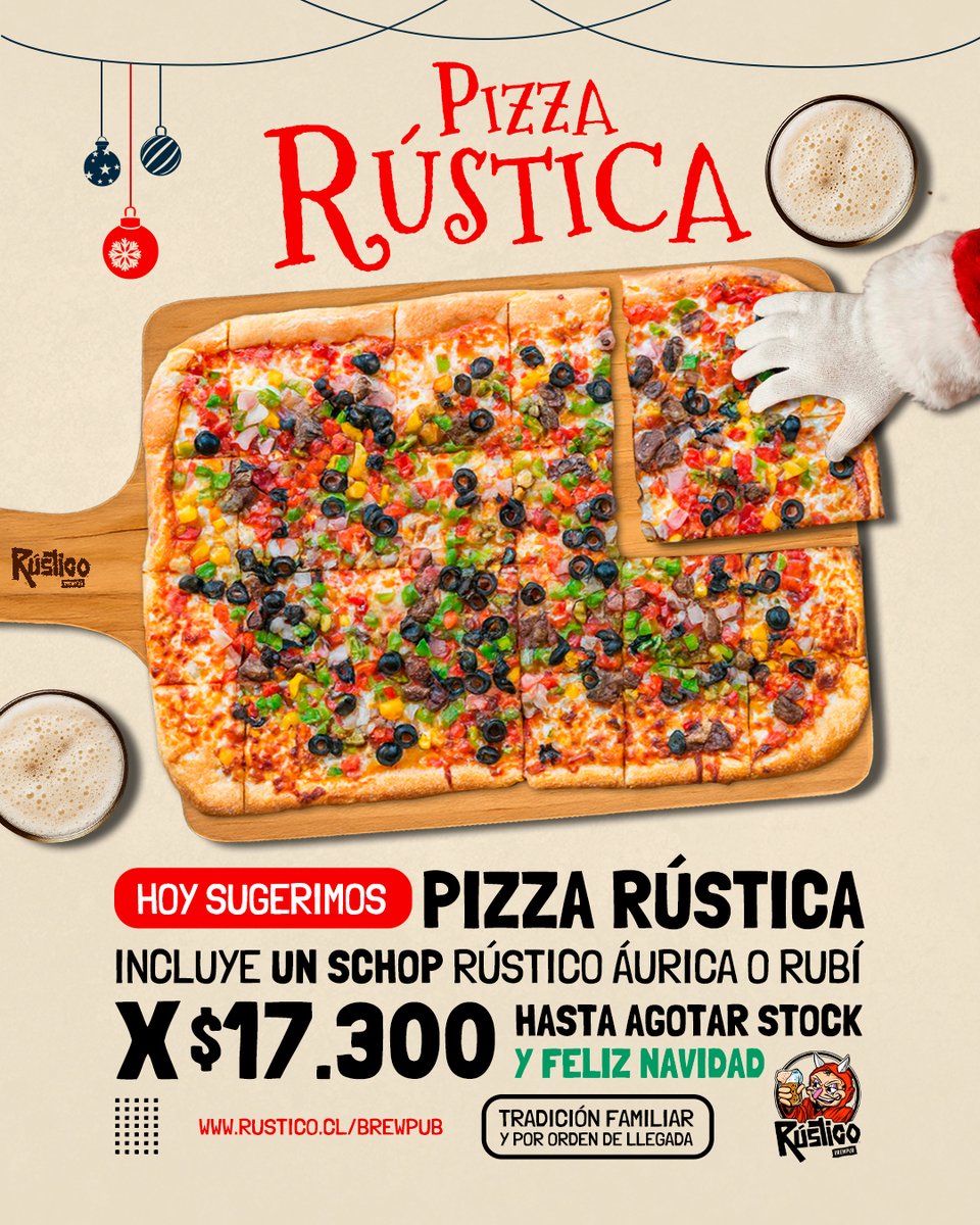 RusticoBrewPub's tweet image. 💥 ¿Hay algo mejor que el crujido de la masa perfecta bajo una explosión de sabor fresco? 🙌

Descubre la tradición en cada porción de nuestra Pizza Rústica 🍕❤️

¡Te invitamos a disfrutar nuestras múltiples ofertas y eventos del día! 🥳🎉