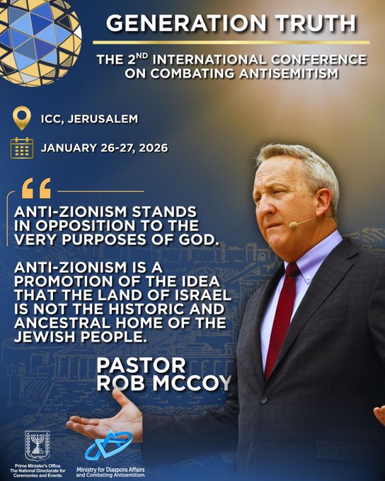 ceanglobal's tweet image. Pastor @robmccoyus shares that anti-Zionism opposes the very purposes of God. Catch him at Generation Truth, the 2nd Intl. Conference on Combating Antisemitism. Stay tuned with Visegrad24 for live coverage. ✡️🛡️ #StandWithIsrael #StopAntisemitism #GenerationTruth