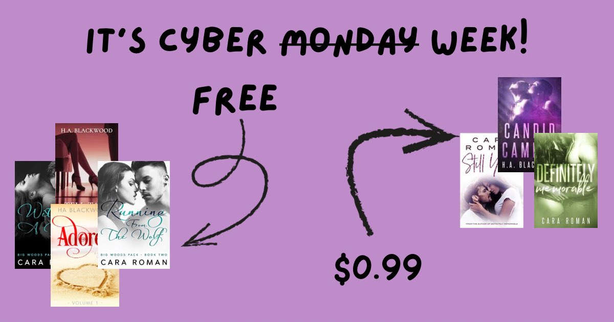 BayingHound01's tweet photo. We told you there’d be more deals!
FREE:
W/O A Wolf: https://t.co/0nub4zkafm
Running From The Wolf: https://t.co/1lt3t71IJf
TTH: https://t.co/O8Ai4blUPc
$0.99
Candid Camera: https://t.co/qNzkn9isZL
Definitely Memorable: https://t.co/w4MU2AMCjq
Still Yours: https://t.co/dvY5UcYZDi https://t.co/0lEaB8zcIM