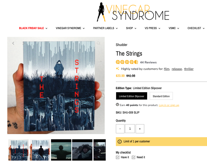 ryancglover's tweet photo. Today's the last day to grab THE STRINGS on blu-ray at 50% off from @VinegarSyndrome's site and stores!
🖤💙❄️🎹
https://t.co/mVh1P594z1 https://t.co/6dAzX4zd3h