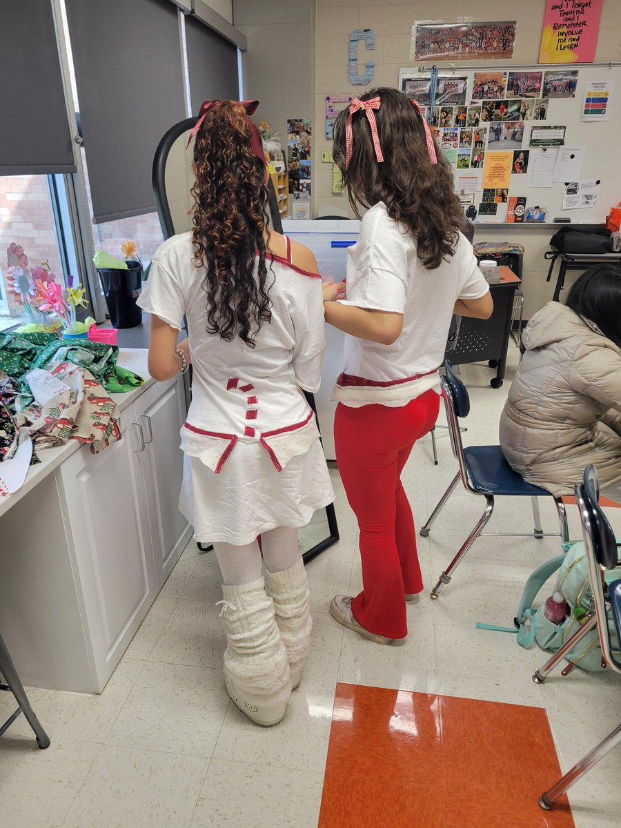 These talented fashion students didn't have an outfit to wear for Spirit Day, so they made it!! #ProudTeacher #TalentedStudents #FashionClass #AHSisFamily