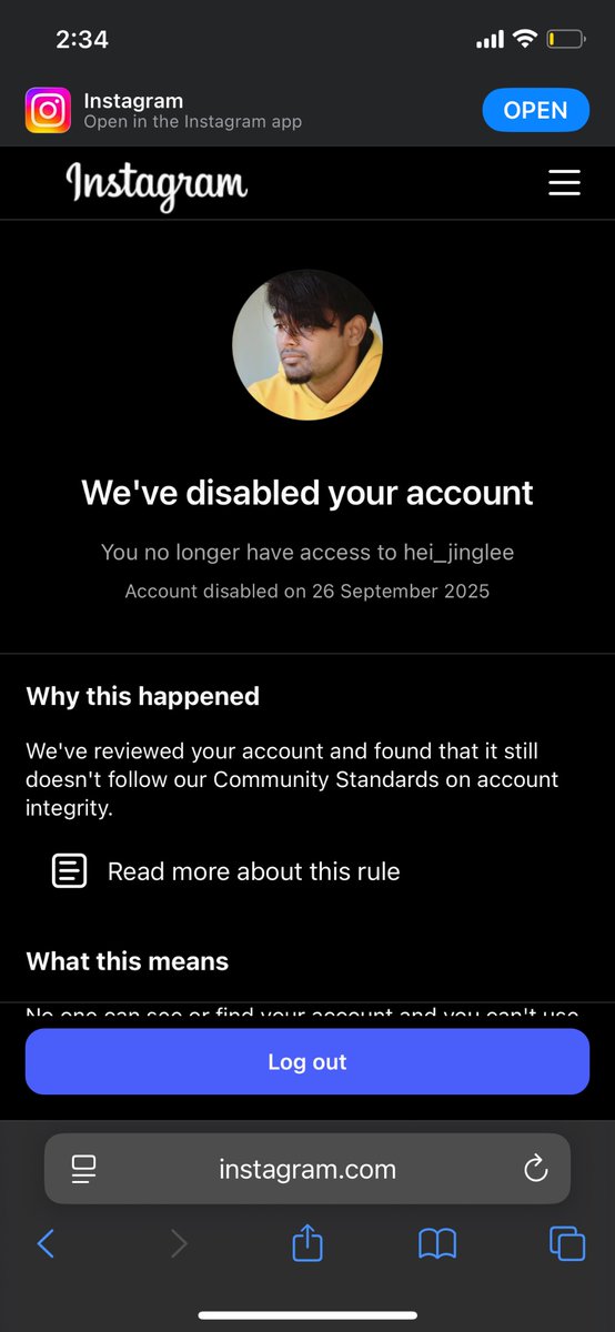 EniErwin198's tweet photo. Hello @instagram @Meta  @facebook @finkd @AIatMeta 
I'm writing to request assistance with recovering my disabled Instagram account. My account, hei_jinglee, was disabled on 26/09/2025 by mistake
Account Details:
• Username: @hei_jinglee
• Email: eniyavansathis@gmail.com
Thanks https://t.co/v5g1qdsOQQ