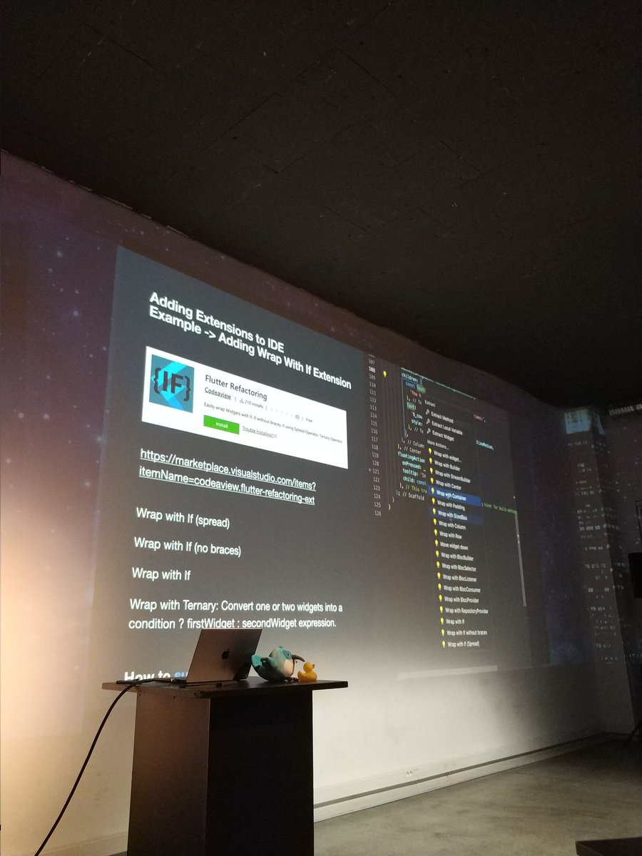 FlutterCracow's tweet image. From @code enjoyers and #flutterdev save for later! (And use it!) - @Codeaview extension that will help you with flutterdev refactorings