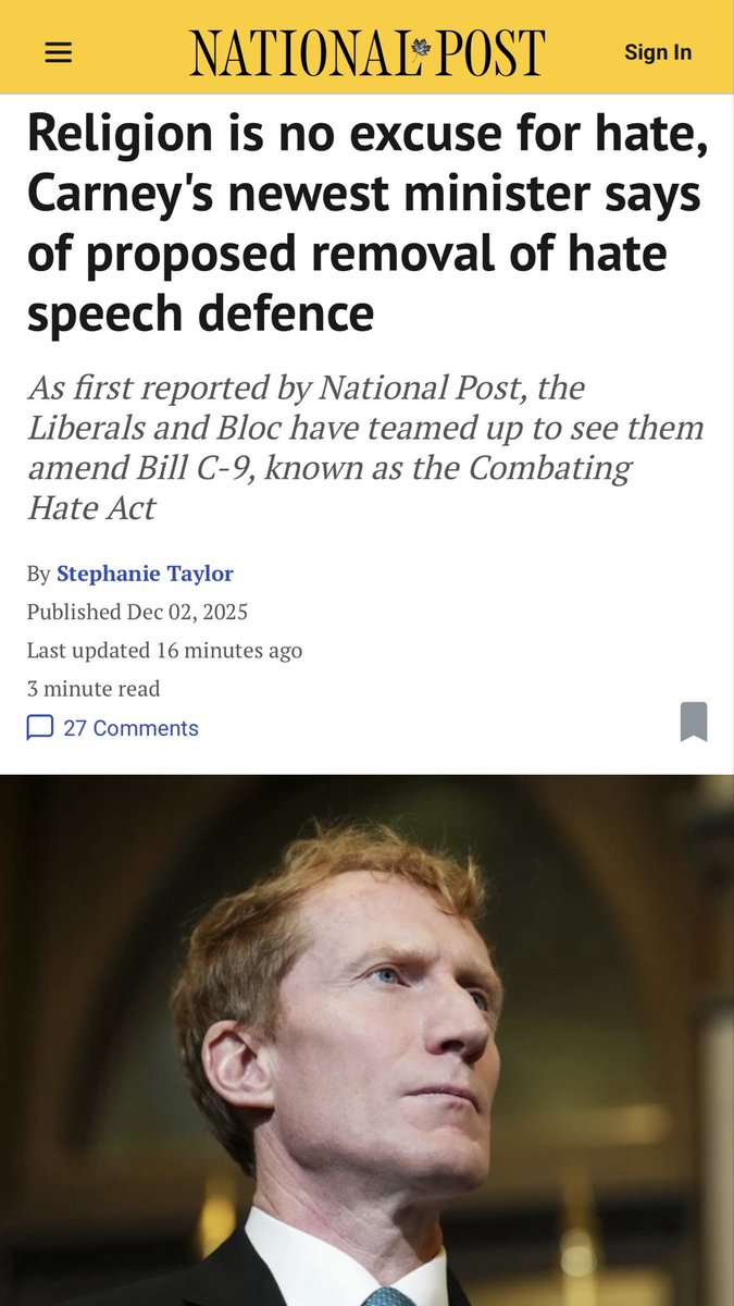 bobzimmermp's tweet image. Mark Carney’s Bill C-9 will criminalize sections of the Bible.

“The Christian Legal Fellowship, a national association representing Christian lawyers and law students, has spoken out against the proposed removal of the religious defences provision, warning it could lead to a…