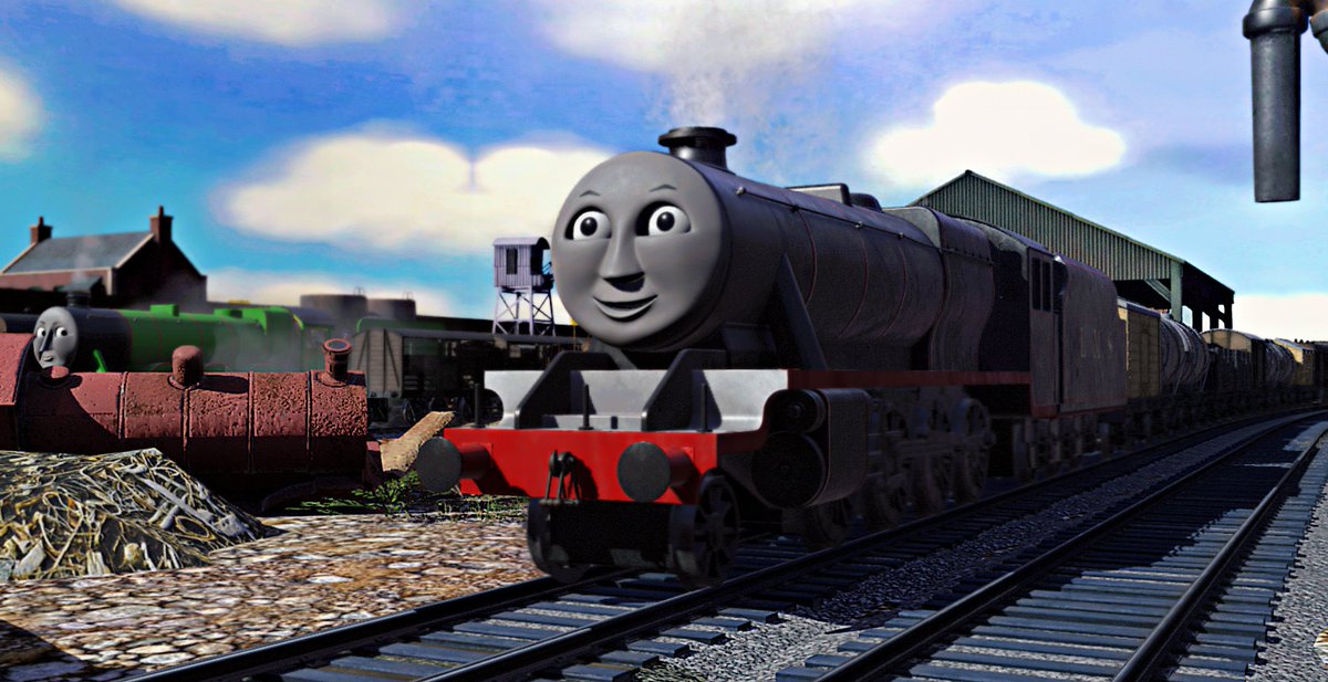 Subiboard's tweet image. With goods work increasing and being too much for Henry to handle. The Fat Controller brought a stronger engine named Peter to help with the workflow.

Peter really enjoys helping others and does his work with no fuss. But Henry will say otherwise.