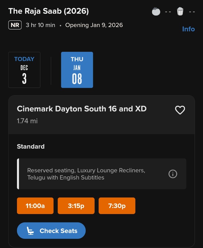 Sunny2898AD's tweet image. Cinemark Dayton 16 ✅
Cinemark Centerville ✅

#TheRajaSaab