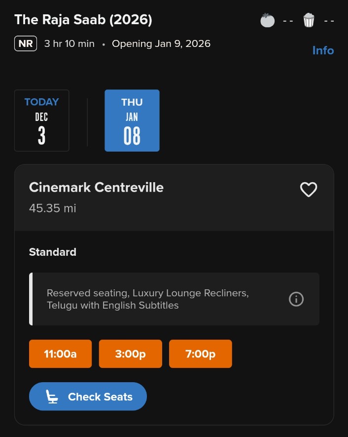 Sunny2898AD's tweet image. Cinemark Dayton 16 ✅
Cinemark Centerville ✅

#TheRajaSaab