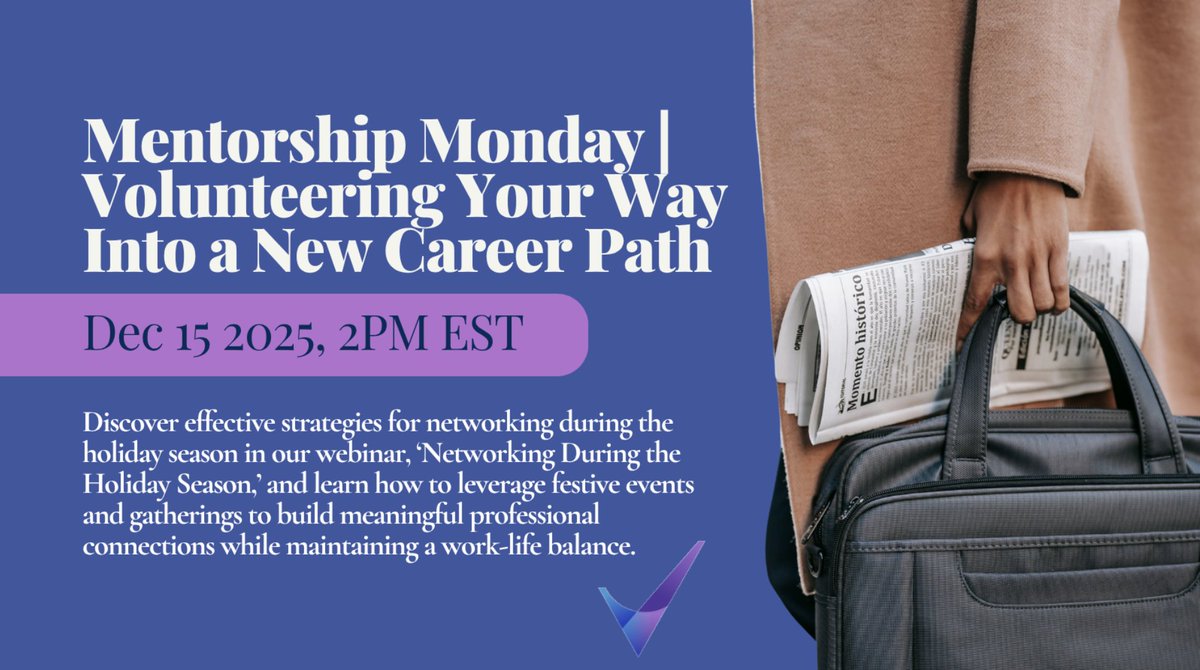 #JoinAICP on December 15 at 2 PM EST for AICP’s next virtual Mentorship Monday session: Volunteering Your Way Into a New Career Path.

Register now: aicp.net/events/mentors…

#AICP #MentorshipMonday #CareerDevelopment #ProfessionalGrowth #Networking