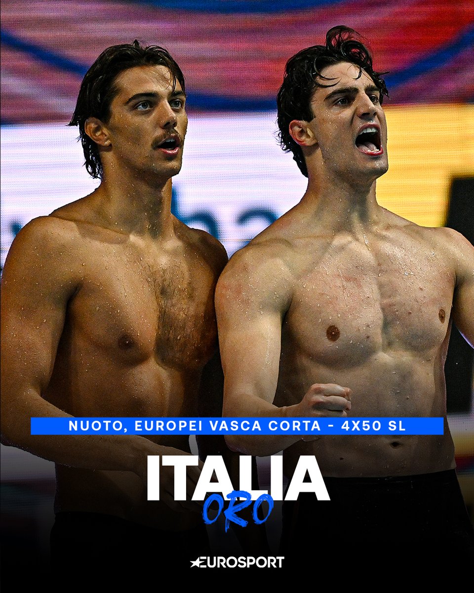 CAMPIONI D’EUROPAAAAAA! 🇮🇹🏊🏻‍♂️

Deplano, Zazzeri, Guatti e Ceccon sono imprendibili e con 1’22″90 vincono l’oro nella staffetta 4×50 stile libero! Italia sul primo gradino del podio dopo 14 anni 🇪🇺🥇

#Nuoto #Swimming