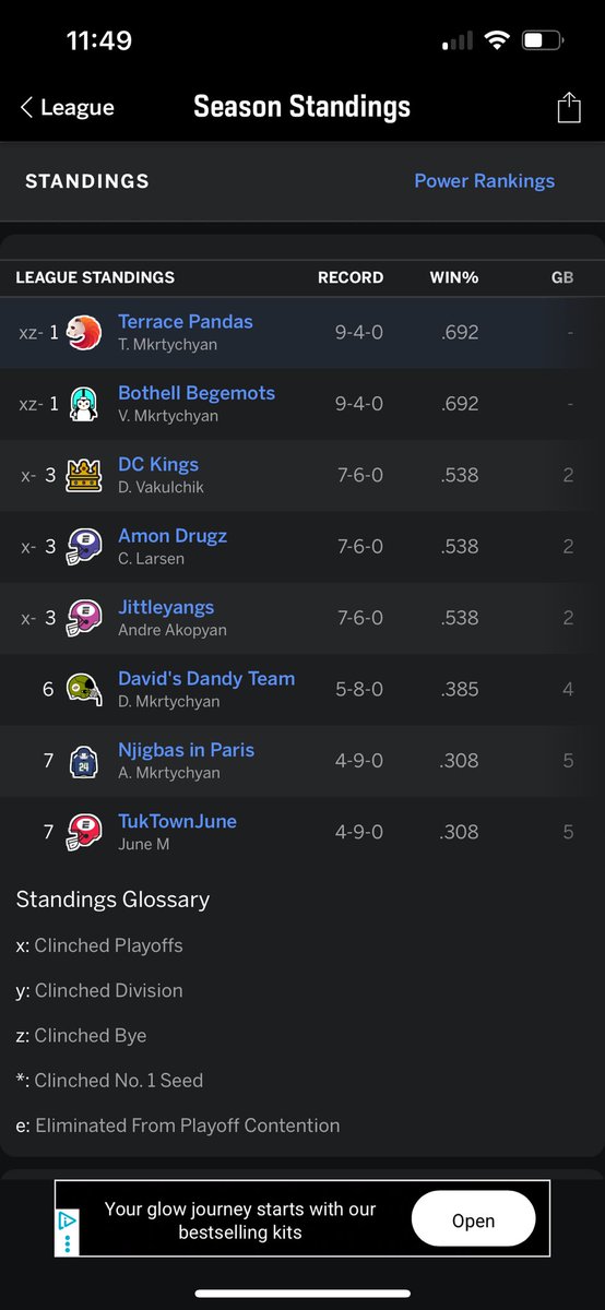 TerracePandas's tweet image. First Round Bye Clinched #GoPandasGo 🐼