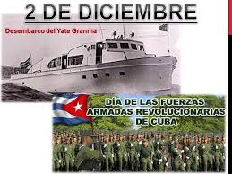 Hoy 2 de diciembre se celebra el Día de la FAR, gracias al legendario desembarco de los 82 heroicos expedicionarios a bordo del yate Granma que devino como fragua del naciente Ejército Rebelde y Embrión  de nuestras invictas Fuerzas Armadas Revolucionarias.
#CubaViveEnSuHistoria