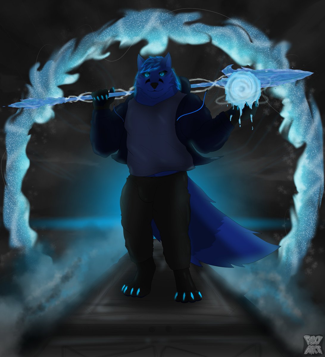 Foxy642ART's tweet photo. #Furryart #Furry #Art #Magic #Elementalmagic #Water #Watermagic #Lance https://t.co/0GNQ5IsaS6