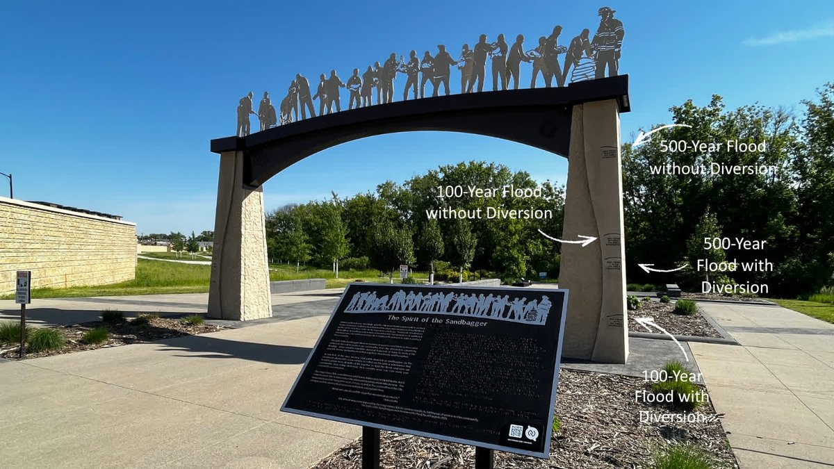 How high did it get? How high could it get (without the FM Area Diversion)? The Spirit of the Sandbagger shows us.  #floodprotection #RedRiverValley #construction #infrastructure #FMDiversion