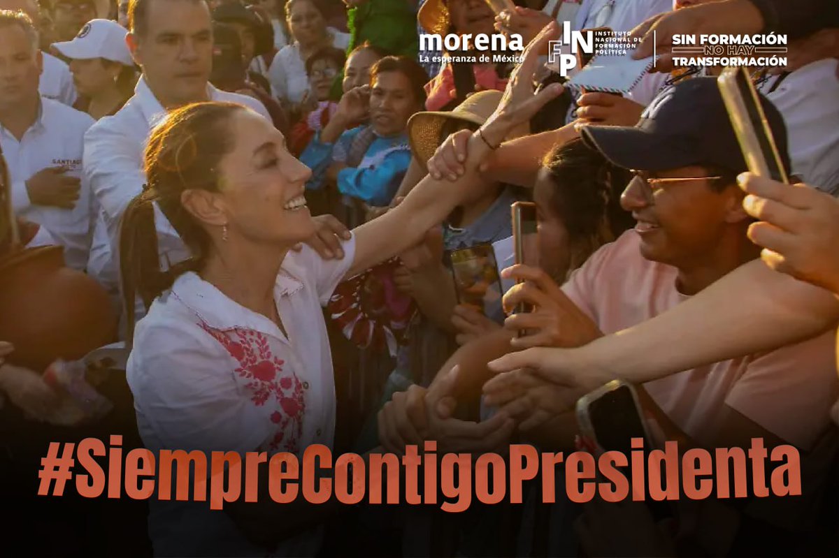 La presidenta <a href="/Claudiashein/">Claudia Sheinbaum Pardo</a> encabeza el segundo piso de la 4T con los principios y valores del humanismo mexicano, pero sobre todo con mucho amor al pueblo de México. 🫶

Hoy las y los mexicanos respaldamos su valentía y entrega para gobernar nuestro país y la acompañamos  en la