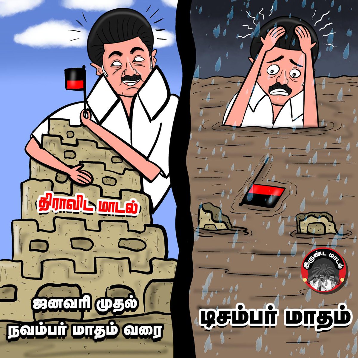 BJP4TamilNadu's tweet image. கட்டுக்கதைகளால் கட்டப்பட்ட கோட்டையான திராவிட மாடல் எனும் மாயை மழை வெள்ளத்தில் மாயமாகிப்போன அவலம்!
