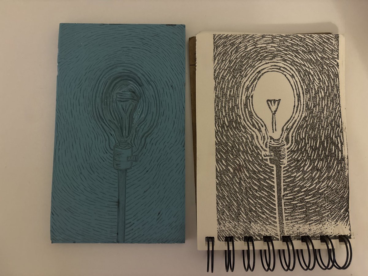iv16522's tweet photo. ˚ ༘ ೀ⋆｡˚ lightbulb 💡

another linocut! this one was quite simple, although suuuper time consuming

#linocut #art #lightbulb https://t.co/zoDpzLAVp7