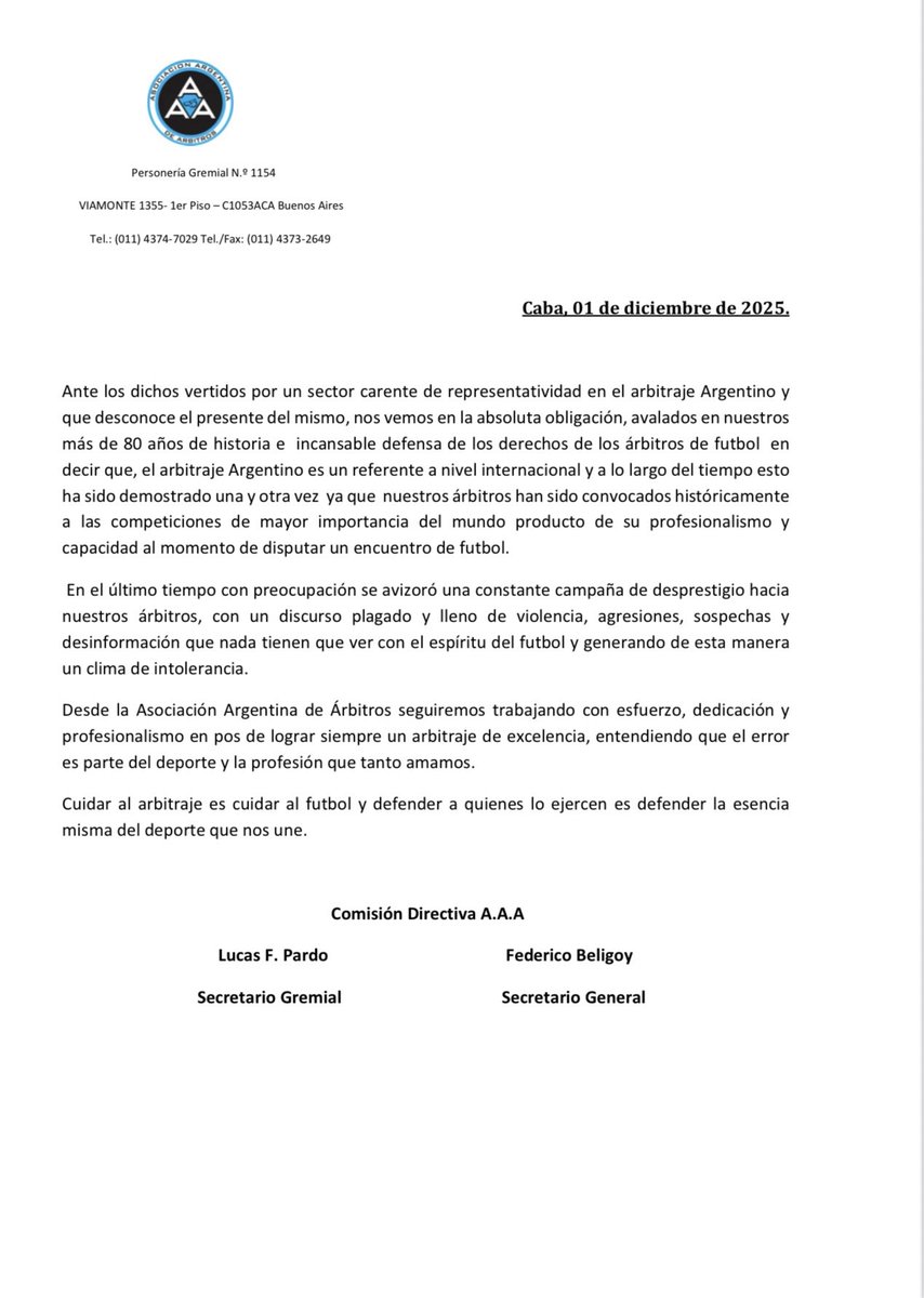 COMUNICADO OFICIAL
