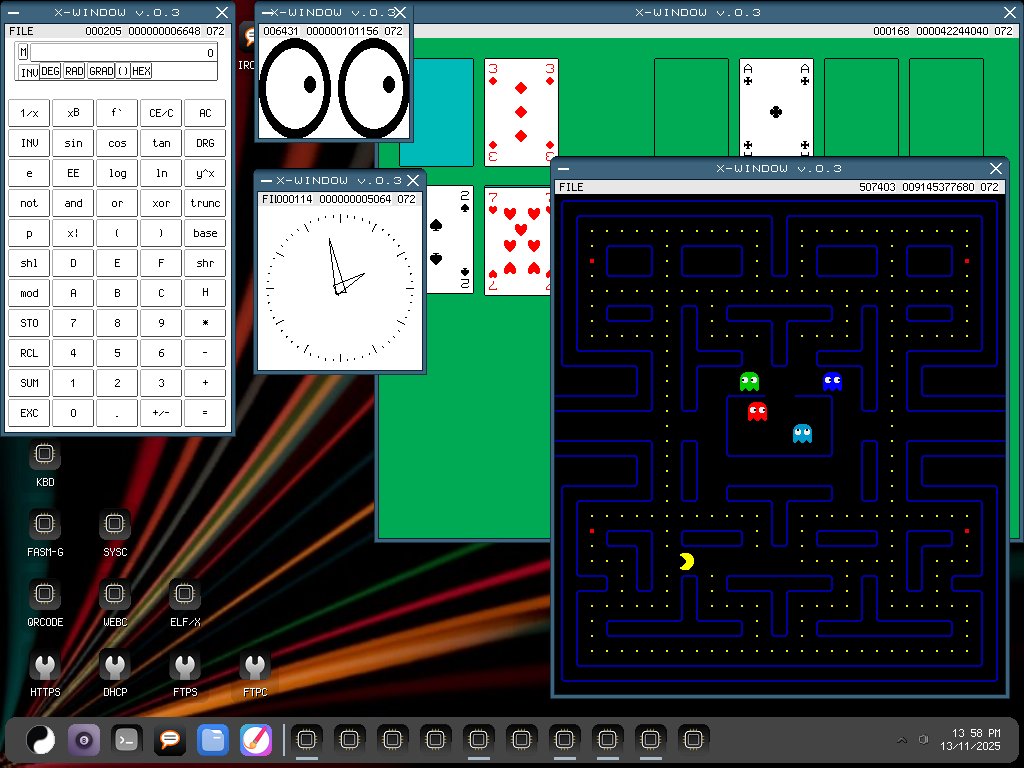 MenuetOS64bit's tweet image. MenuetOS running some simple Linux Mint X11 binaries.