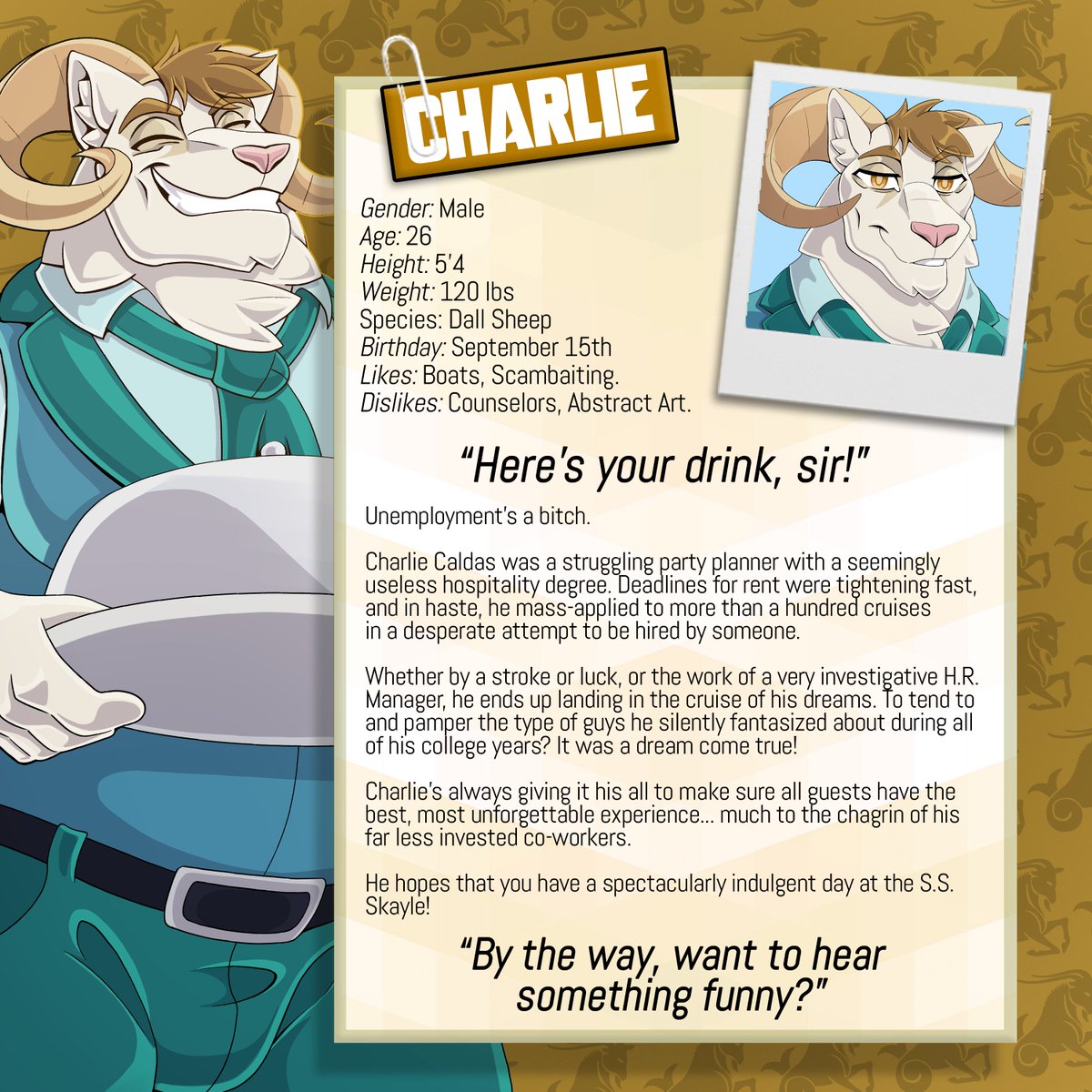 Curious, do yall have any questions about our protag Charlie?
