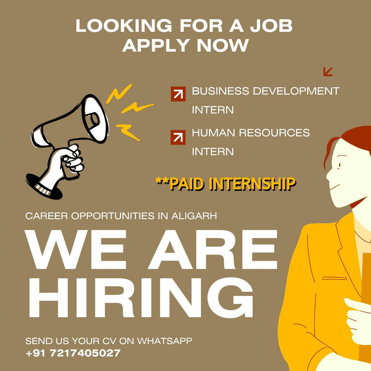 <a href="/Web3Aligarh/">Web3 Aligarh ☕️</a> is HIRING!

This is your chance to join a fast-growing ecosystem!
🌟 Paid Internship
📍 Location: Aligarh

💼 Roles:
• Business Development Intern
• Human Resources Intern

If you’re hungry to learn, grow, and work with a Web3 community, we want you!

📩 Apply now