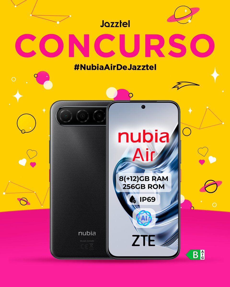 jazztel_es's tweet image. CONCURSO 😍 📲 👌 ⚡ 
En Jazztel ha llegado el nuevo #ZTENubiaAir ¡para volar alto!
¡Participa para ganar!
➡️ Sigue a @jazztel_es y @ZTE_es 
🔁 Haz RT
💬 Menciona a tu amig@ que te hace volar ♥
#️⃣ HT #NubiaAirdeJazztel
¡Suerte! 🍀
BBLL: bit.ly/NubiaAirDeJazz…