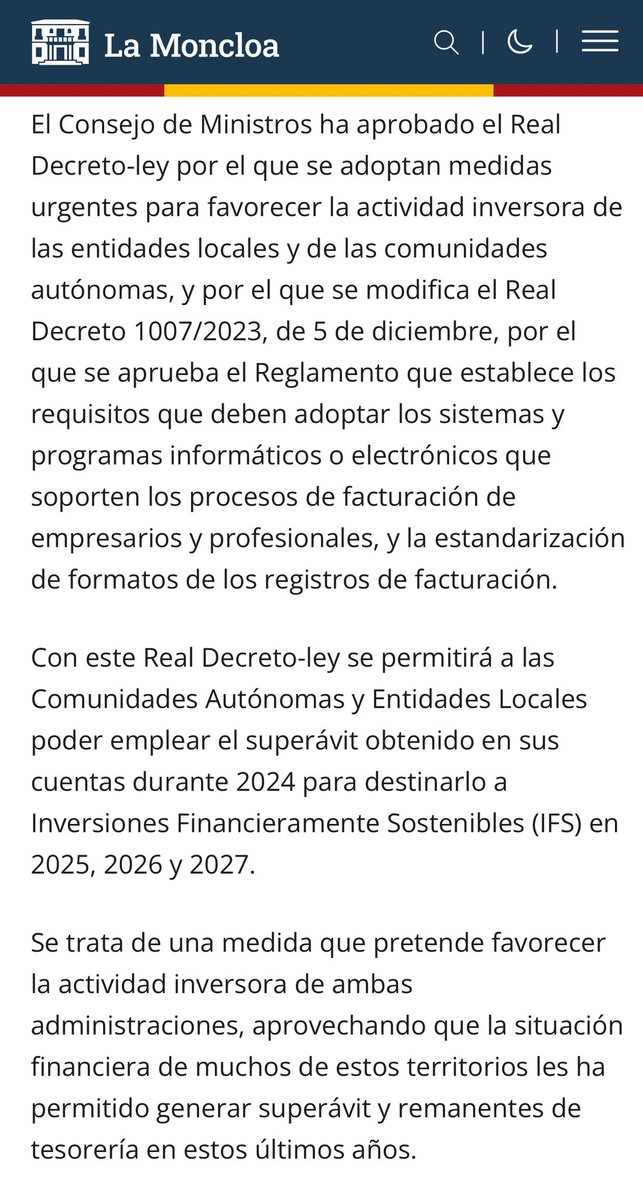 beatrizmorenose's tweet image. Destino superávit presupuestario #EELL #IFS.
#FHCN 
lamoncloa.gob.es/consejodeminis…