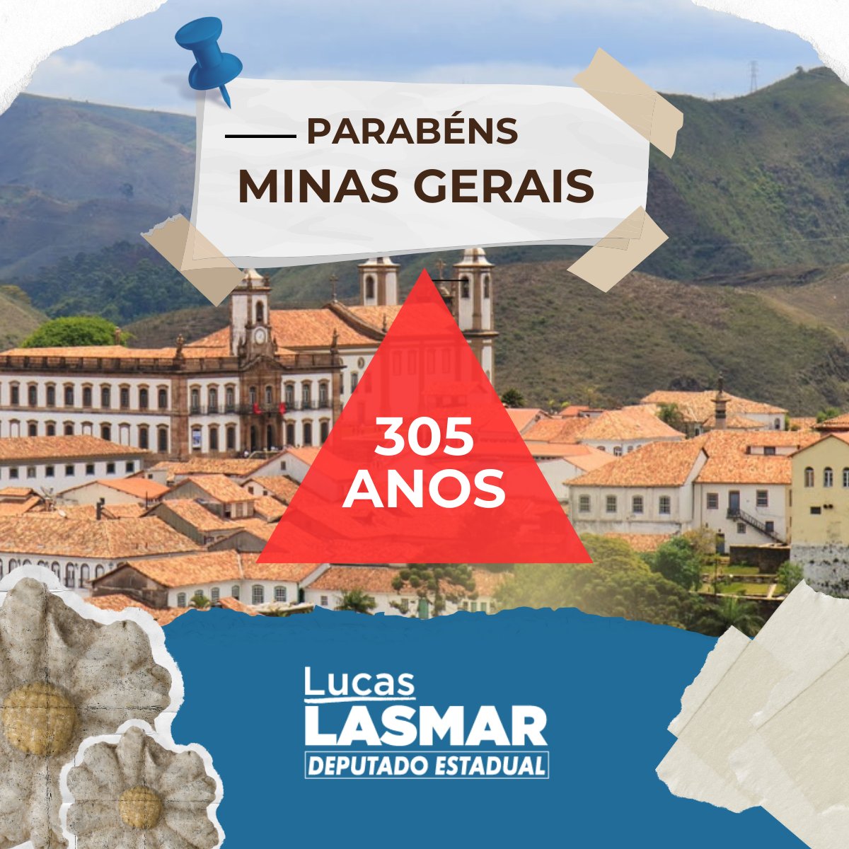 305 anos de história, cultura e um povo acolhedor! Feliz aniversário, Minas Gerais🔺!